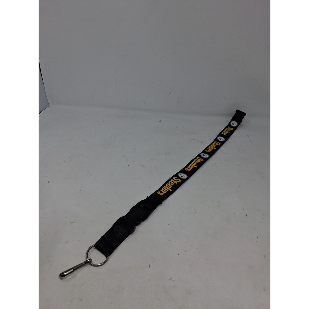 NFL Pittsburgh Steelers Lanyard Keychain ID Badge Holder Black Yellow Buckle. X
